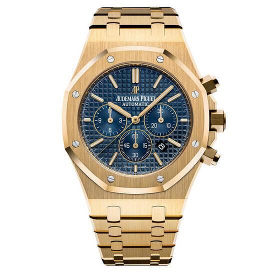 AUDEMARS PIGUET gold blue dial chronograph 42MM