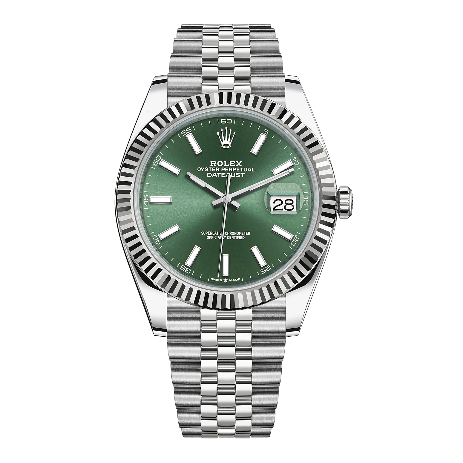 Rolex date-just green dial 41MM