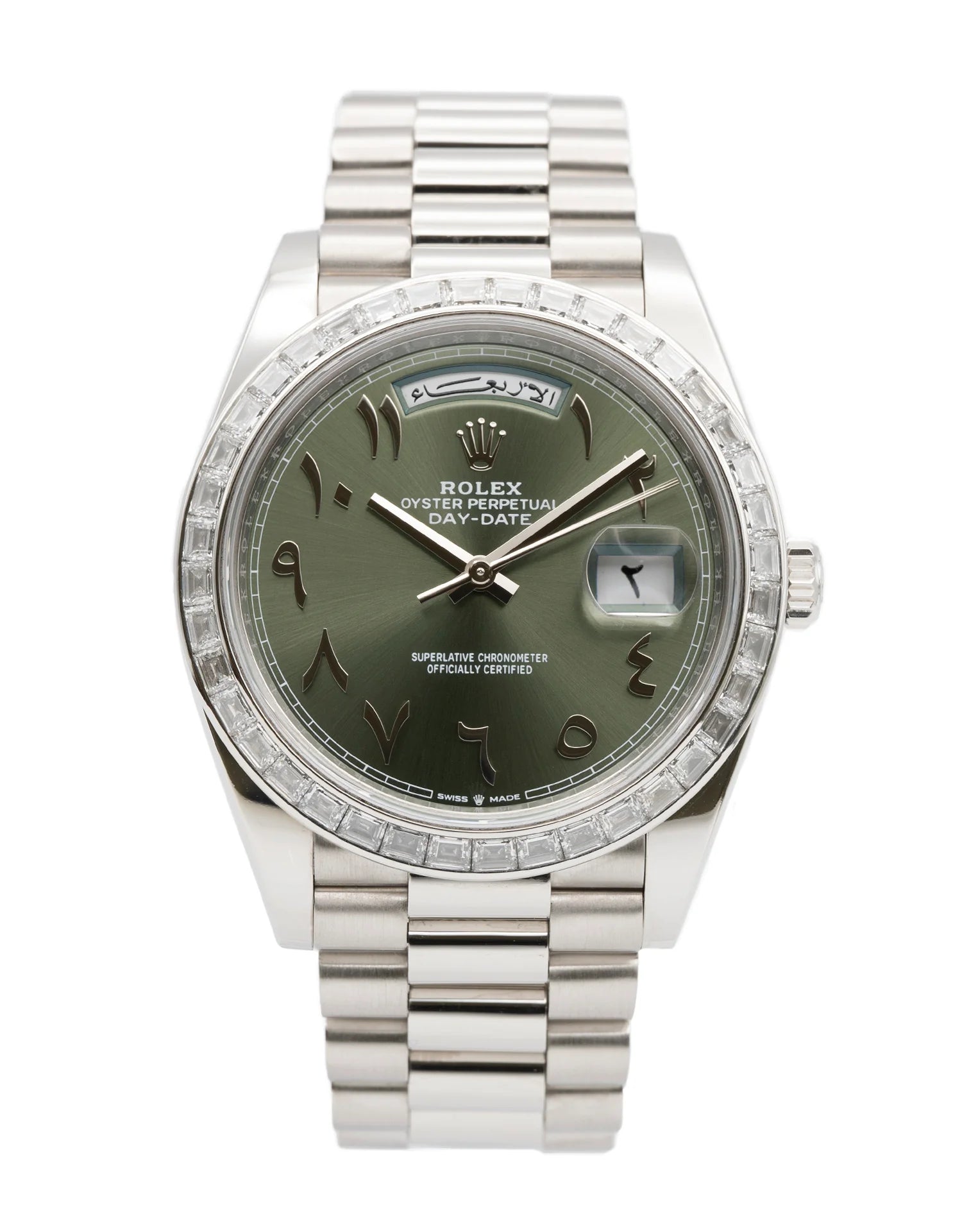 Day-date 40M Roman dial green
