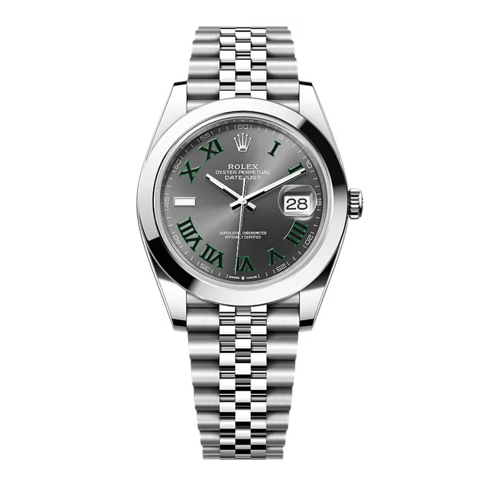 Rolex date just Wimbledon roman dial 41MM