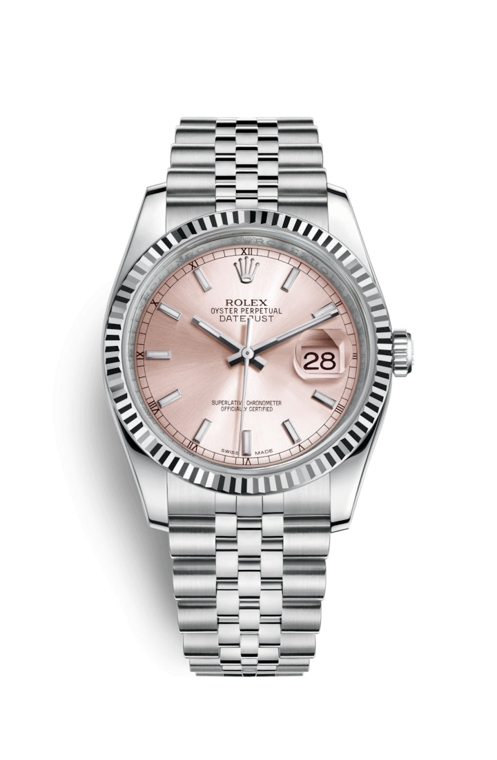 DATEJUST 36MM 2- PINK DIAL JUBILEE STICKS MARKERS